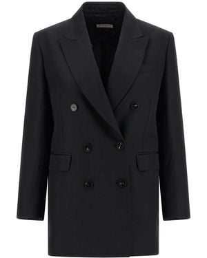 Alberto Biani Linen Viscose Blazer - Black