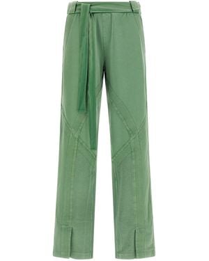 The Attico Front Split Trousers - Green