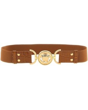 Versace 'medusa '95' Elastic Belt - White