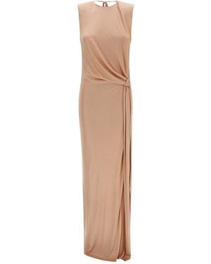 Elisabetta Franchi Viscose Long Dress - Natural