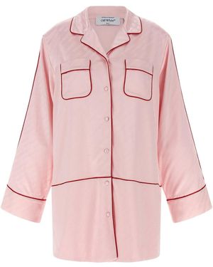 Off-White c/o Virgil Abloh 'jacquard Satin New Roxy Pajama' Shirt - Pink