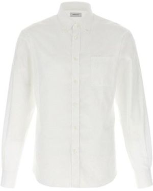 Ferragamo Camicia 'Gancini' Jacquard - Bianco