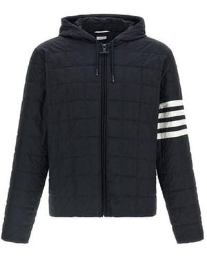 Thom Browne Giacca Shiny Ripstop '4Bar' - Blu