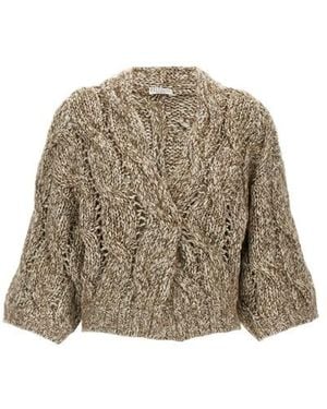 Brunello Cucinelli Cardigan Maniche Corte - Neutro