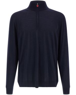 Kiton Half-Zip Pullover - Blau