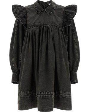 Ganni 'black Washed Mini Shirt' Dress