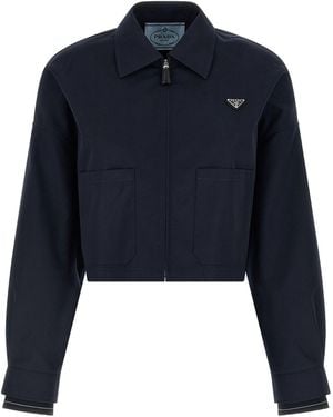 Prada Blouson Crop - Blue