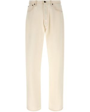 Prada Contrast Stitching Jeans - Natural