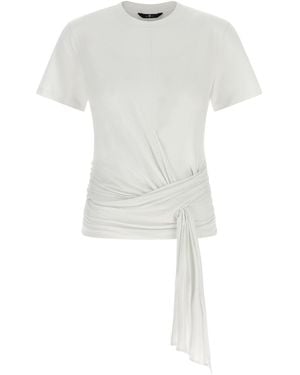7 For All Mankind Draped Detail T-shirt - White