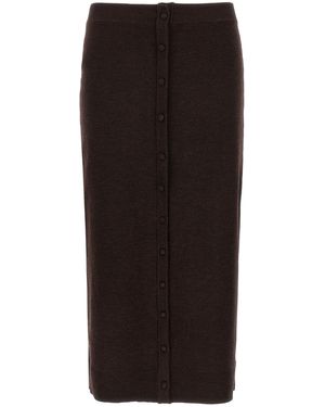 Victoria Beckham 'bottoni' Midi Skirt - Black
