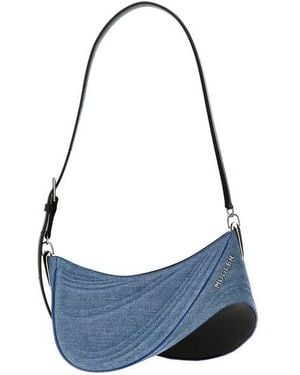 Mugler Borsa a spalla 'medium denim spiral curve 01' - Blu