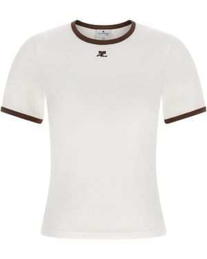 Courreges T-Shirt "Signature Contrast" - Weiß
