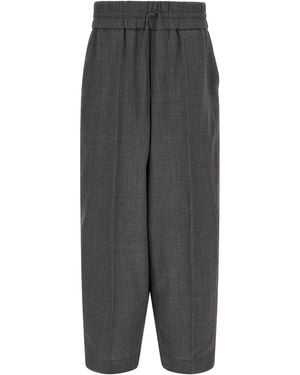 Ami Paris Mélange Wool Trousers - Grey