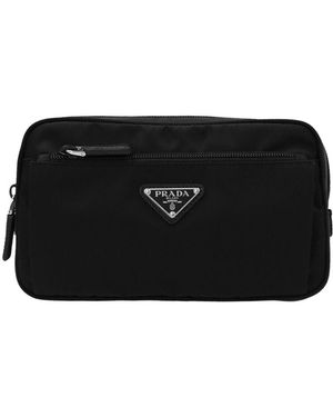 Prada Marsupio Con Logo Smaltato - Nero