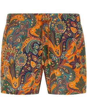 Etro Paisley Badeanzug Mit Blumenmuster - Orange