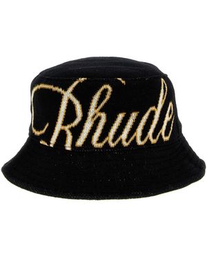 Rhude ' Script' Bucket Hat - Black