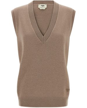 Fendi Cashmere Vest - Brown