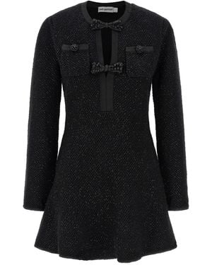 Self-Portrait 'black Sequin Knit Mini' Dress