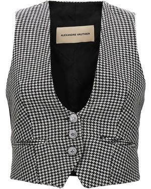 Alexandre Vauthier Houndstooth Waistcoat - Black