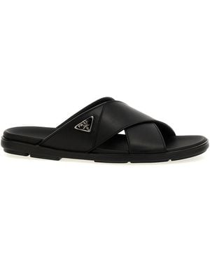 Prada Sandalen 'Criss Cross Slide' - Schwarz