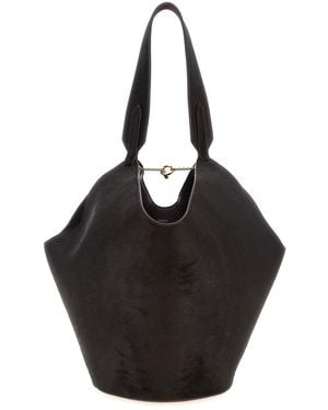 KHAITE 'lotus' Small Shopping Bag - Black