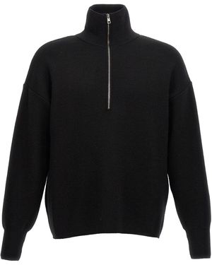 Ma'ry'ya Half Zip Jumper - Black