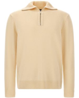Zanone Half-Zip Cashmere Jumper - Natural
