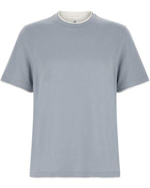 Brunello Cucinelli Double Layer T-shirt - Grey
