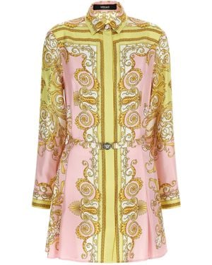 Versace Abito Chemisier Con Dettagli Medusa - Metallizzato