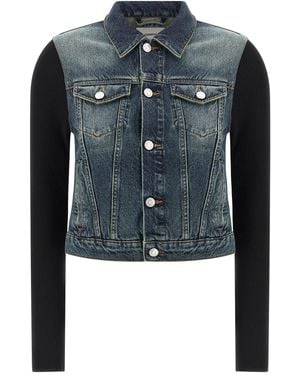 Coperni Hybrid Ribbed Denim Jacket - Blue