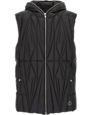 Rick Owens Moncler + 'geocamo Ziplock' Vest - Black