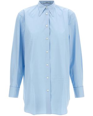 Prada Poplin Shirt With Sartorial Darts - Blue