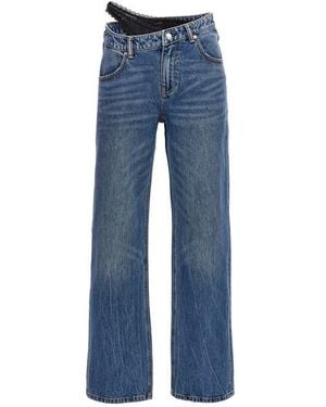 Alexander Wang Dip-Side Jeans With Exposed Lace Underwear in