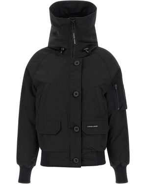 Canada Goose Cropped Hooded Down Jacket With Flap Pockets - Black