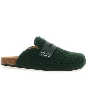 JW Anderson 'felt Loafer' Mules - Green