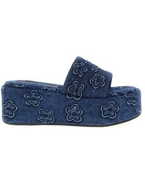 Marc Jacobs Slide 'The Puffy Daisy Denim Platform Sandal' - Blu
