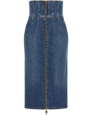 Elisabetta Franchi Denim Skirt - Blue