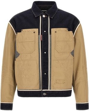 DSquared² Hybrid Denim And Canvas Jacket - Blue