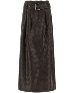 ROTATE BIRGER CHRISTENSEN 'midi Paper Waist' Skirt - Black