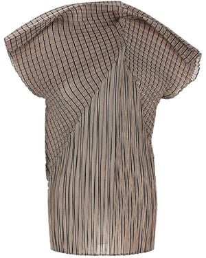 Issey Miyake 'generic Stripes (machine Pleats)' Top - Grey