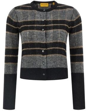 Guest In Residence Cardigan 'Shadow Plaid' - Nero