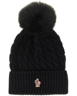 Moncler Wool Beanie With Pon-pon - Black