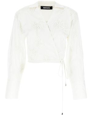 ROTATE BIRGER CHRISTENSEN Hemd "Wrap Cotton" - Weiß