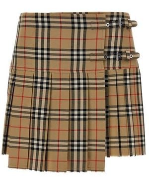 Burberry Kilt Skirt - Natural