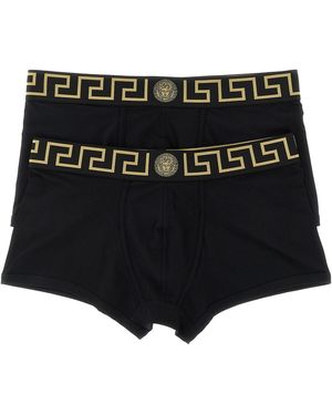 Versace 2-pack Boxer Trunk 'greca' Pattern - Black