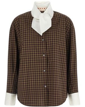 Marni Scarf Collar Shirt - Brown