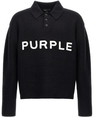 Purple Maglia 'Embroidered Polo' - Nero
