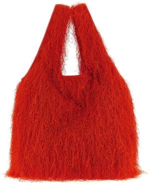 Dries Van Noten Fringed Tote Bag - Red