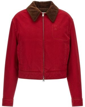 Ami Paris 'ami De Coeur' Jacket - Red