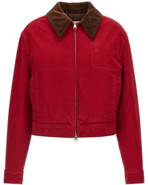 Ami Paris 'ami De Coeur' Jacket - Red